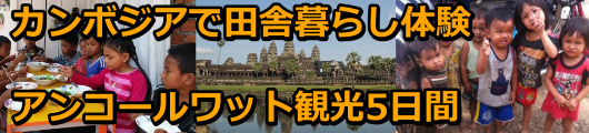 カンボジアで田舎暮らし体験＆アンコールワット観光　カンボジア5日間